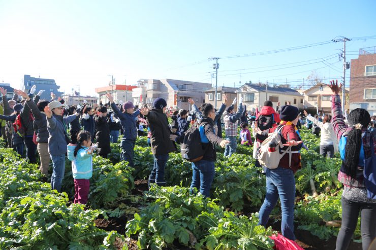 練馬大根引っこ抜き競技大会（全員で体操）